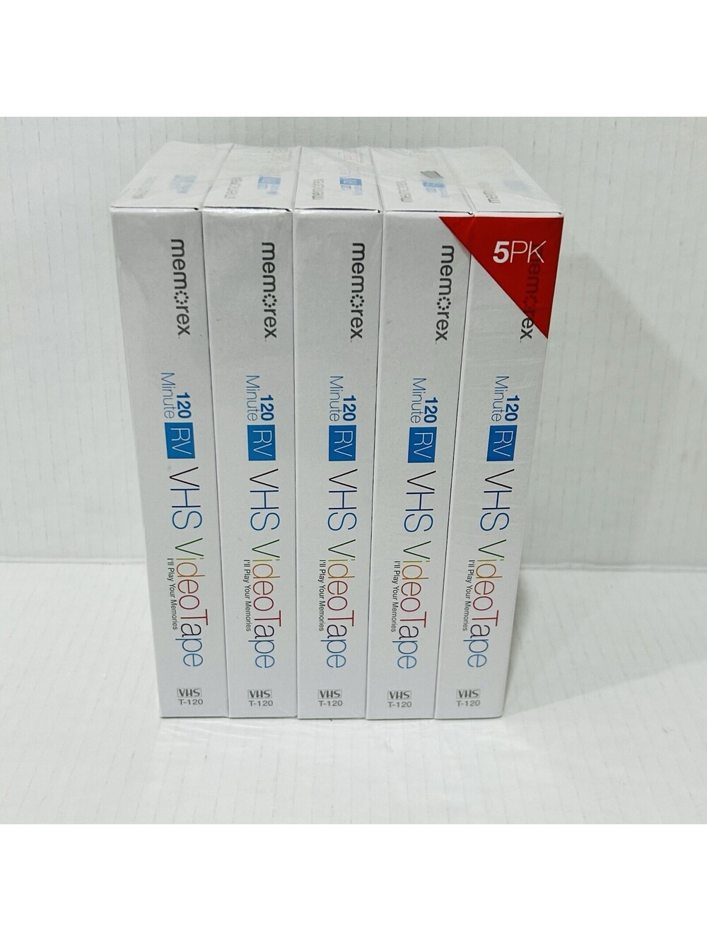 Memorex VHS Blank T-120 Video Tapes 5 Pack 120 Min New & Sealed VCR Recording